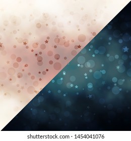Vector background with circles, stars. Glitter abstract illustration with colorful drops, stars. Pattern for trendy fabric, wallpapers.