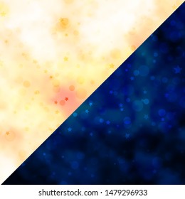 Vector background with circles, stars. Glitter abstract illustration with colorful drops, stars. Design for wallpaper, fabric makers.