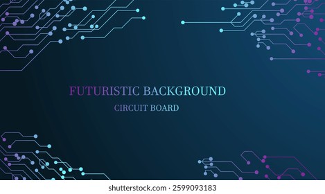 Vector background with circuit board electronic elements. Electronic texture for computer technology