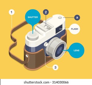 vector background with classic camera