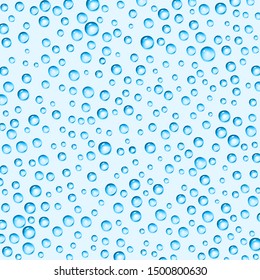 Vector background with clear blue water drops. Vector illustration for your graphic design.