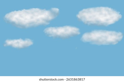 Vector Background of Clouds in Blue Sky