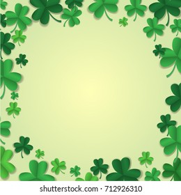 Vector background with clover leaves. Good luck charm symbol. Vector illustration.