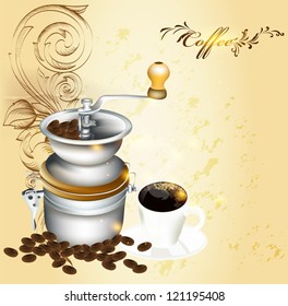 Vector background with coffee