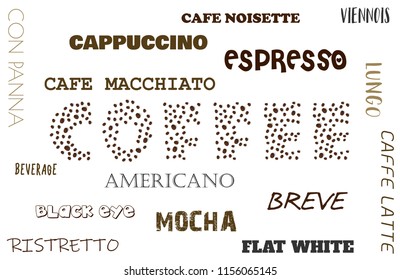 Vector background with coffee beans. 3d illustration.