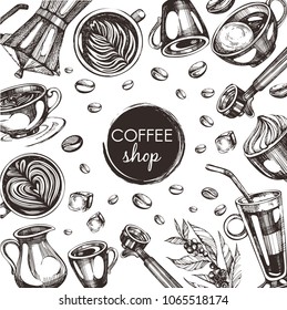  vector background with coffee menu