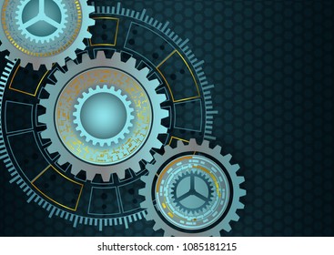 Vector background with cogs and gears.Technology concept.