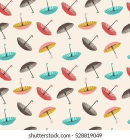 Vector background collection of different fashion umbrellas in flat style- illustration