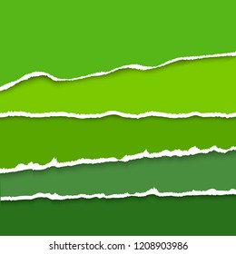 Vector background with collection of pastel colors torn paper. Realistic paper stripes with ripped edges.