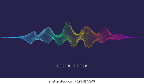 Vector background with color abstract wave dots