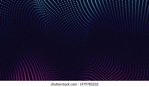 Vector background with color abstract wave dots