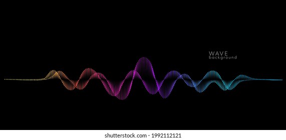 Vector background with color abstract wave dots