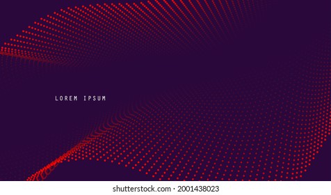 Vector background with color abstract wave dots