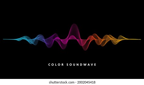 Vector background with color abstract wave dots