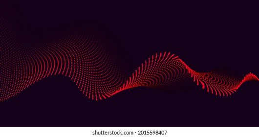 Vector background with color abstract wave dots