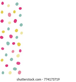 Vector background with color circle. Abstract background with polka dots. Colorful art background  - blue, yellow and pink.
