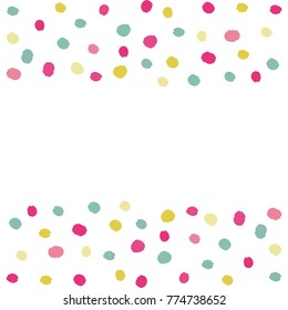 Vector background with color circle. Abstract background with polka dots. Design layout for business presentations, flyer, posters and invitations. Colorful art background  - blue, yellow and pink.