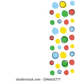 Vector background with color circles. Colorful polka dots background. Abstract vector illustration. Creative geometric background with colored spots.