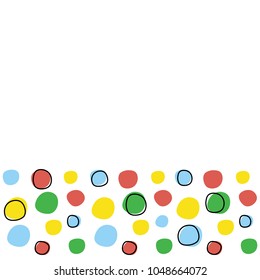 Vector background with color circles. Colorful polka dots card. Abstract vector illustration. Creative geometric background with colored spots.