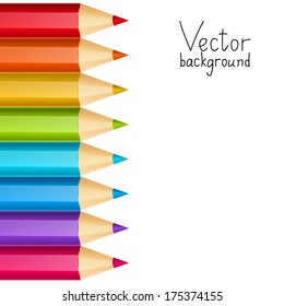 Vector background with color pencils border