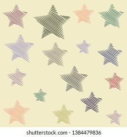 vector background with color stars, pattern