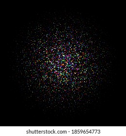 Vector background with colored circles on a black background