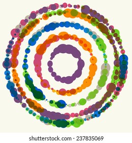 Vector background with colored dots. Circles  pattern