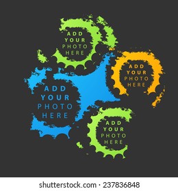 Vector background with colored dots. Circles grunge pattern