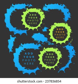 Vector background with colored dots. Circles grunge pattern