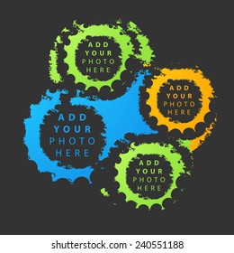 Vector background with colored dots. Circles grunge pattern