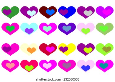 Heart Icons Sign Love Isolated Vector Stock Vector (Royalty Free ...