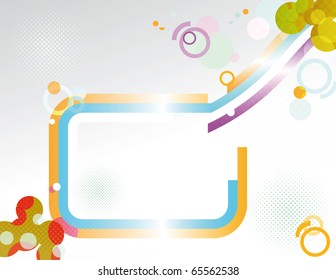 Vector background with colored lines and circles.