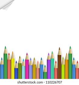 Vector background with colored pencils
