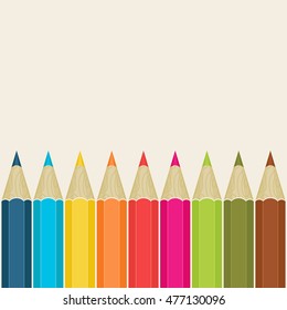 Vector background with colored pencils