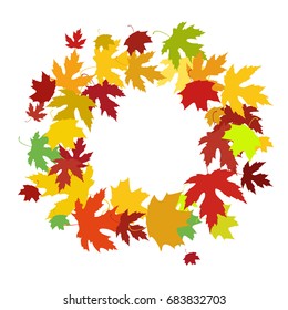 Vector background with colorful autumn leaves, banner, card template
