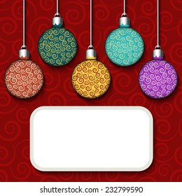 Vector background with colorful Christmas balls 