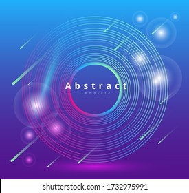 vector background with colorful circles and meteorites
