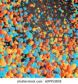 Vector background with colorful confetti. Abstract dotted retro texture.