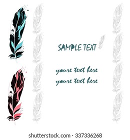 Vector background with colorful feathers