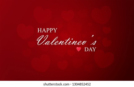 Vector background with colorful festival of Valentine's day.And a big bright red heart. With beautiful bokeh and glittering lights.