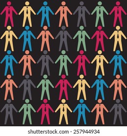 vector background with colorful figures of a man with a tie. business background 