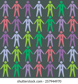 vector background with colorful figures of a man with a tie. business background 