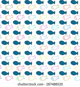 Vector Background With Colorful Fish