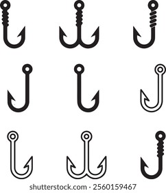 vector background colorful fish hook, hook