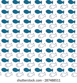 Vector Background With Colorful Fish, Sea Life Concept