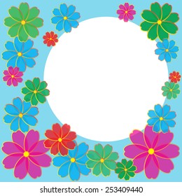 Vector background with colorful flowers.