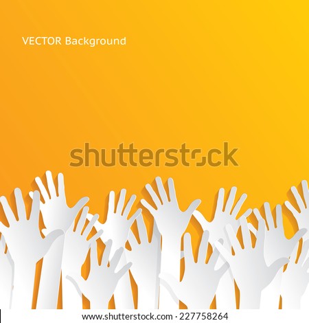 Vector background. colorful up hands