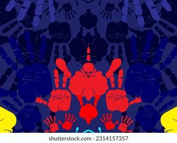 vector background. colorful hands, perfect for banners, banners, cards, wallpapers, etc.