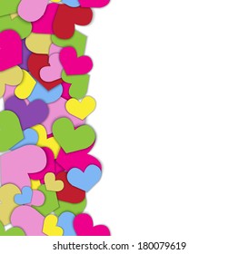 Vector background with colorful hearts