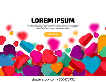Vector background with colorful hearts